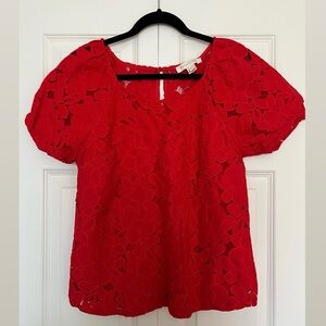 Red Lace Women's Top